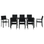 vidaXL Ensemble de salle à manger de jardin 9 pièces Noir Poly Rattan