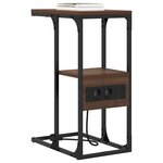 vidaXL Cabinet de chevet avec tiroir Chêne marron 41.5 x 26 x 60.5 cm