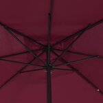 vidaXL Parasol de jardin Rouge  Noir 295 x 295 x 245 cm