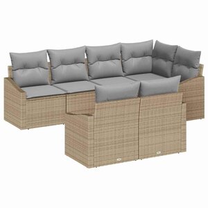 vidaXL Ensemble de salle à manger pour jardin avec coussin 7 Pièces