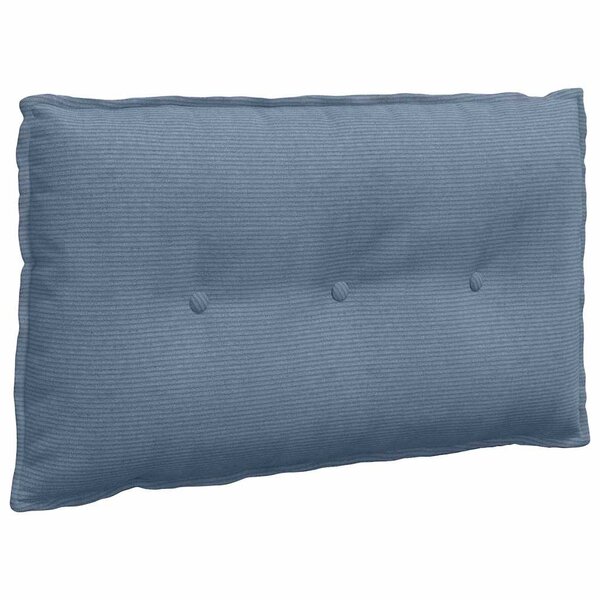 vidaXL Coussin de Dos Bleu 80 x 50 cm Tissu en velours côtelé