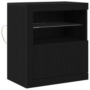 vidaXL Buffet Noir 60.5 x 37 x 67 cm Bois d'ingénierie