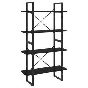 vidaXL Bibliothèque à 4 niveaux Noir 80x30x140 cm Bois de pin massif