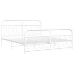 vidaXL Cadre de lit métal sans matelas et pied de lit blanc 180x200 cm