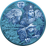 Monnaie ALKONOST SPACE BLUE Slavic Bestiary 2 Oz Argent 1000 Francs Cameroon 2026 (PRÉCOMMANDE)