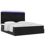 VidaXL Cadre de lit ottoman avec matelas noir 180x200cm velours