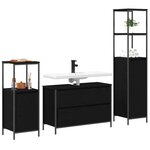 vidaXL Ensemble de mobilier de salle de bain 3 Pièces Chêne noir