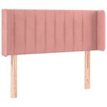 vidaXL Tête de lit avec oreilles Rose 83x16x78/88 cm Velours