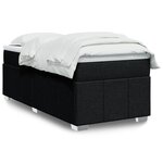 vidaXL Sommier à lattes de lit et matelas Noir 80x200 cm Tissu