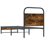 vidaXL Cadre de lit sans matelas chêne fumé 75x190cm bois d'ingénierie