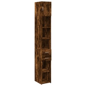 vidaXL Armoire de rangement mince chêne fumé 30x42 5x225 cm