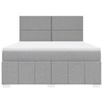 vidaXL Sommier à lattes de lit avec matelas Gris clair 180x200cm Tissu