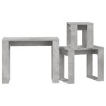 vidaXL Tables gigognes 3 Pièces Gris béton Bois d'ingénierie