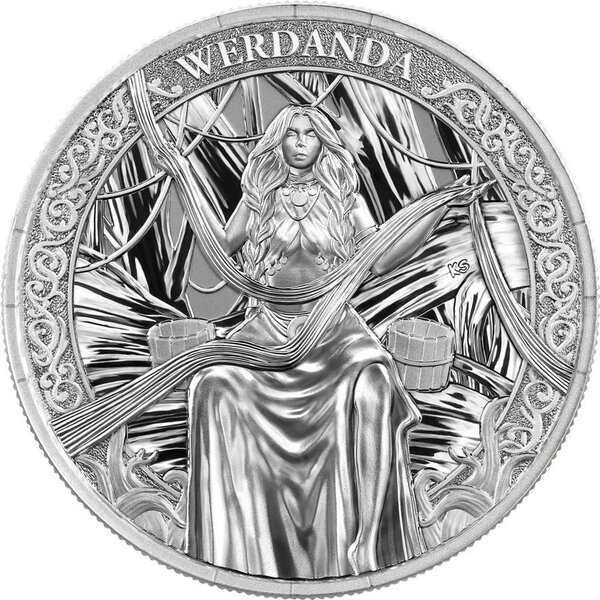 Pièce de monnaie en Argent 5 Mark g 31.1 (1 oz) Millésime 2026 Norns WERDANDA