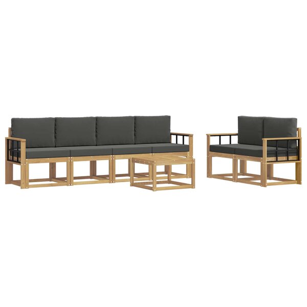 vidaXL Ensemble de canapés d'extérieur 7 pc Blanc et anthracite