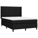 vidaXL Sommier à lattes de lit matelas et LED Noir 140x190 cm Tissu