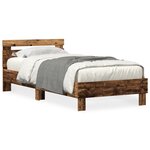 vidaXL Cadre de lit Bois ancien 90 x 200 cm Bois d'ingénierie