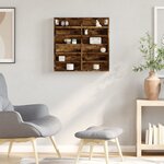 vidaXL Armoire à vitrine chêne fumé 60x8 5x58 cm bois d'ingénierie