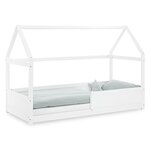 Lit enfant 90x200 matelas cabane barrières