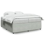 vidaXL Sommier à lattes de lit et matelas Gris clair 200x200cm Velours