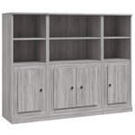 vidaXL Buffets 3 Pièces sonoma gris bois d'ingénierie
