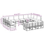 vidaXL Ensemble de canapé de jardin avec coussin 14 Pièces Noir Aluminium