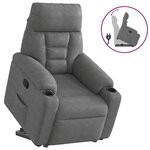 vidaXL Fauteuil inclinable gris foncé tissu microfibre