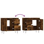 vidaXL Armoire de bain chêne fumé 65x33x60 cm bois d'ingénierie
