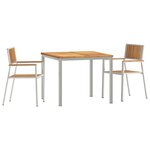Ensemble de dîner de jardin 3 pièces en bois massif de teck vidaXL