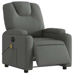 vidaXL Fauteuil inclinable de massage électrique gris foncé tissu