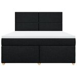vidaXL Sommier à lattes de lit avec matelas Noir 180x200 cm Tissu
