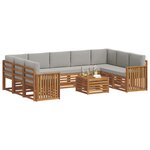 vidaXL Ensemble de canapés d'extérieur 10 pc Naturel et gris clair