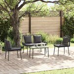 vidaXL Ensemble de salle à manger pour jardin 3 Pièces Noir et anthracite