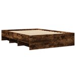 vidaXL Cadre de lit sans matelas chêne fumé 120x190 cm bois ingénierie