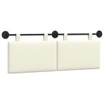 vidaXL Tête de lit suspendue Crème Tissu en velours côtelé