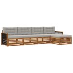 vidaXL Ensemble de canapés d'extérieur 5 pc Naturel et gris clair