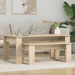 vidaXL Ensemble de tables basses 2 Pièces Chêne Sonoma Bois d'ingénierie