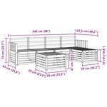 vidaXL Ensemble de canapés d'extérieur 6 pc Blanc Bois d'Acacia Massif