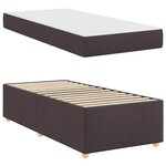 vidaXL Cadre de lit avec matelas Marron foncé 90 x 200 cm tissu