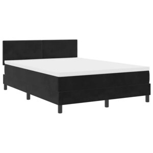 vidaXL Lit à ressort LED avec matelas Noir 140 x 190 cm Velours