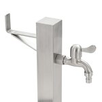 vidaXL Colonne à eau de jardin carrée Acier inoxydable 65 cm