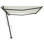 vidaXL Auvent automatique sur pied 500x300 cm Crème