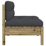 vidaXL Canapé de jardin sans accoudoirs et coussins 2 Pièces pin imprégné