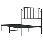 vidaXL Cadre de lit métal sans matelas avec tête de lit noir 90x200 cm