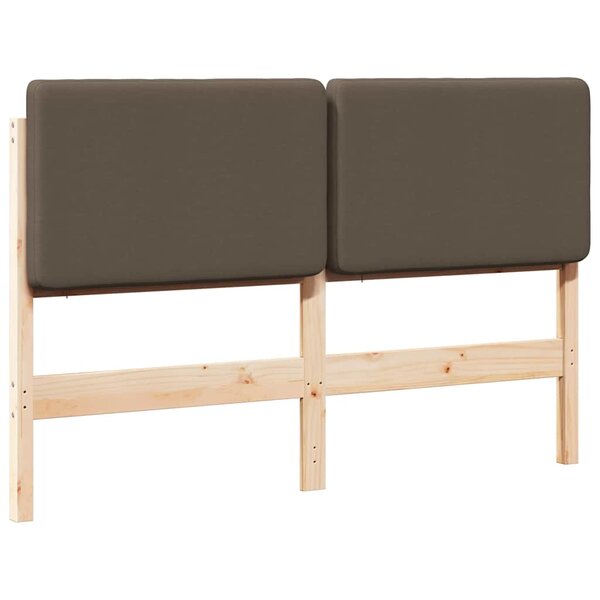 vidaXL Tête de lit capitonnée Marron et Taupe 140 cm Pin massif