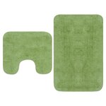 vidaXL Jeu de tapis de salle de bain 3 Pièces Tissu Vert