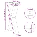 vidaXL Pieds de table à manger en forme de X  2 pièces  noir  50 x (72-73) cm  acier