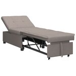 vidaXL Sofa-lit 3 en 1 en tissu taupe à design extensible