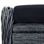 vidaXL Chaise inclinable de jardin tabouret résine tressée gris foncé