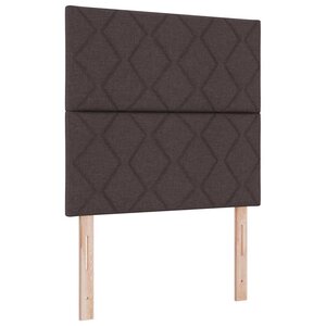 vidaXL Lit à ressort LED avec matelas Marron foncé 120 x 200 cm tissu